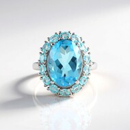 Anello in argento con Topazio Blu Cielo