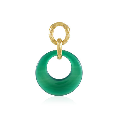 Zilveren hanger met een Groene onyx