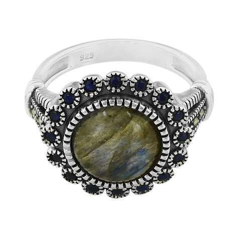 Zilveren ring met een labradoriet