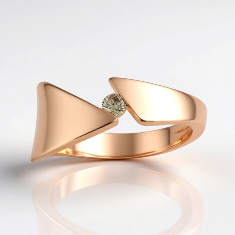Anello in argento con Diamante Argyle Rose de France I1 (Annette)
