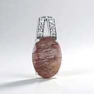 Colgante en plata con Cuarzo rutilado cobre