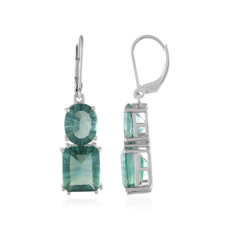 Grüner Fluorit-Silberohrringe
