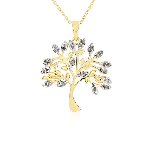 I3 Schokoladen-Diamant-Silberhalskette