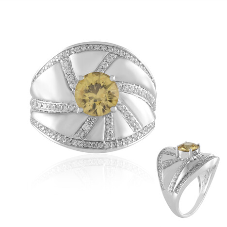Yellow Zircon Silver Ring (de Melo Essence)