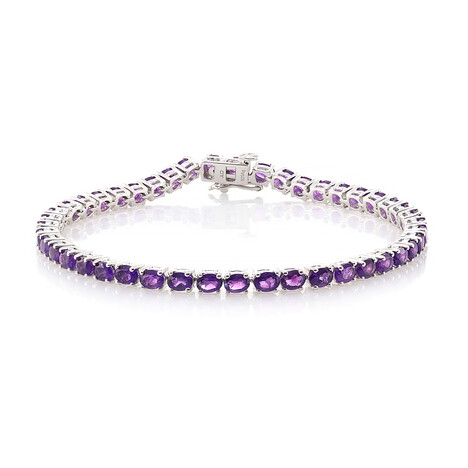 Zilveren armband met Zambia-amethisten