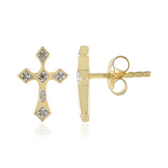 I3 Schokoladen-Diamant-Silberohrringe