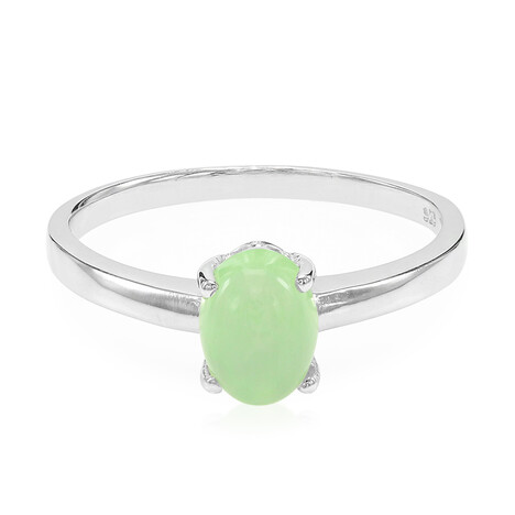 Anillo en plata con Crisoprasa