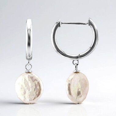 Boucles d'oreilles en argent et Perle de culture d'eau douce