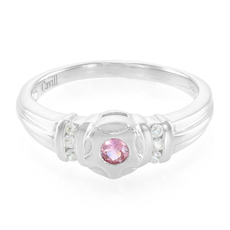 Zilveren ring met een Padparadscha saffier