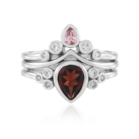 Anillo en plata con Granate de Mozambique