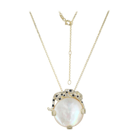 Zilveren halsketting met een parelmoer (Adela Silber)