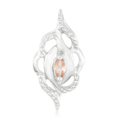 Zilveren hanger met een Padparadscha saffier