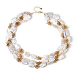 Collier en argent et Perle blanche de culture d'eau douce (Riya)