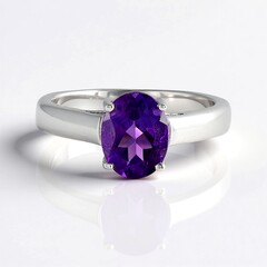 Anello in argento con Ametista Zambiana