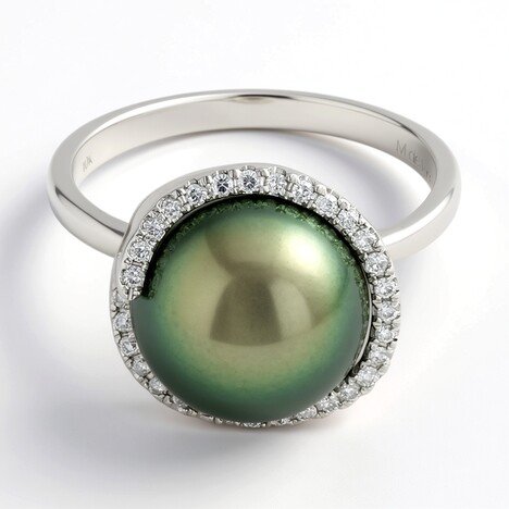 Bague en or et Perle de culture de Tahiti (M de Luca)
