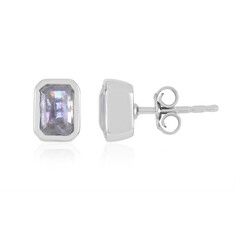 Pendientes en plata con Piedra de Luna arcoíris