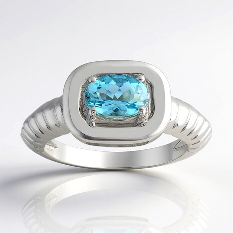 Anello in argento con Acquamarina del Mozambico (Pallanova)