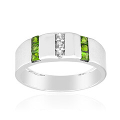 Bague en argent et Diopside de Russie