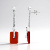 Pendientes en plata con Ónix rojo