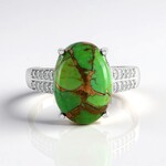 Anello in argento con Turchese Kingman Mohave Verde