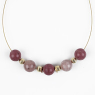Collier en argent et Rhodonite