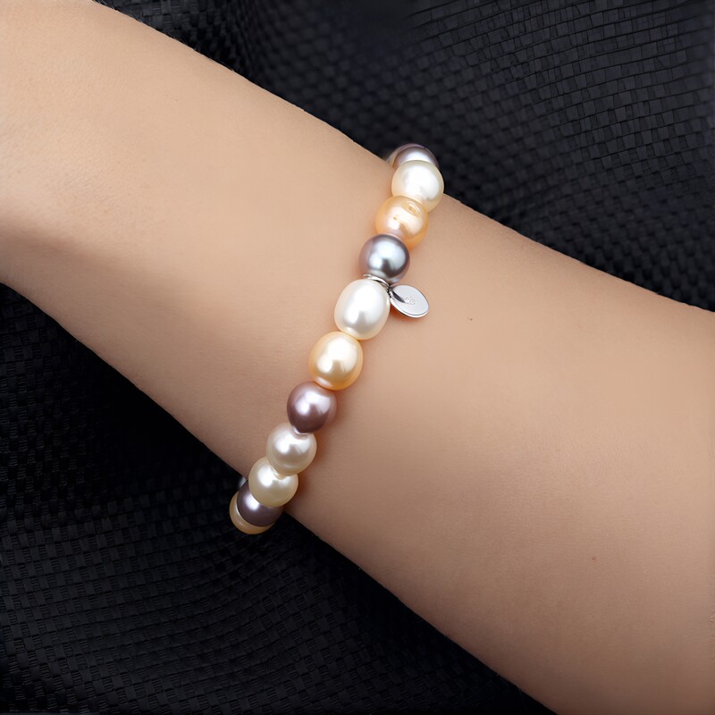 Süßwasserzuchtperlen-Silberarmband (TPC)