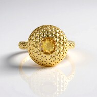 Zilveren ring met een citrien (MONOSONO COLLECTION)