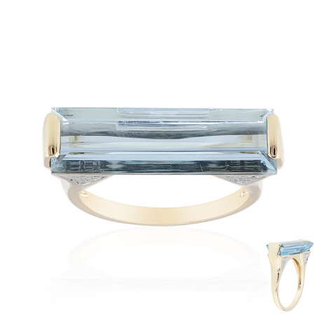 Bague en or et Aigue-Marine du Brésil AAA (de Melo)