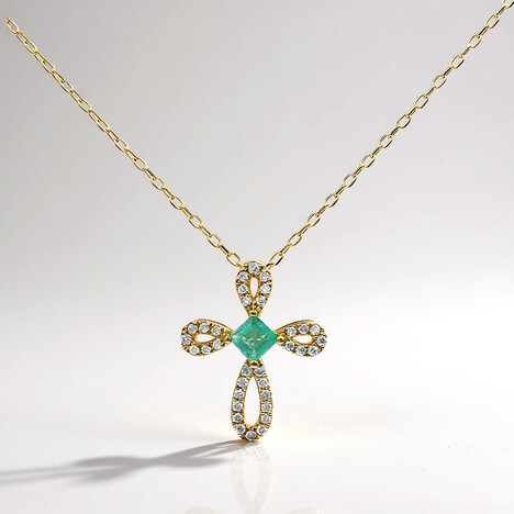 Collana in oro con Smeraldo Zambia AAA (CIRARI)