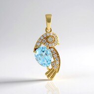 Pendentif en argent et Topaze bleu ciel