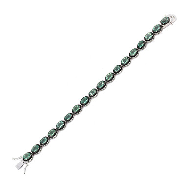 Grüner Fluorit-Silberarmband