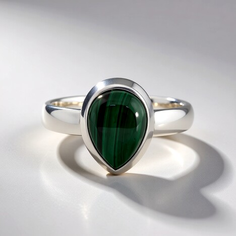 Parure in argento con Malachite