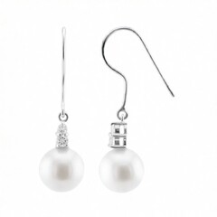 Boucles d'oreilles en or et Perle blanche de culture d'eau douce (TPC)