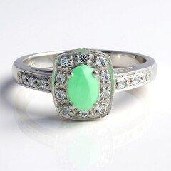 Anello in argento con Crisoprasio Imperiale