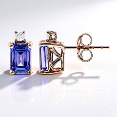 Orecchini in oro con Tanzanite AAA