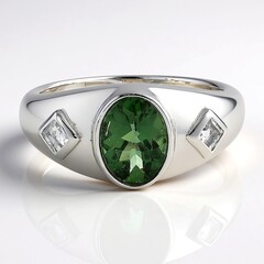 Anello in argento con Apatite Cromo