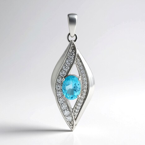 Ciondolo in argento con Apatite Blu (de Melo Essence)