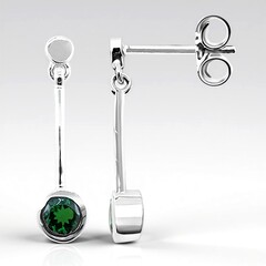 Orecchini in argento con Tsavorite della Tanzania