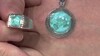 Colgante en plata con Turquesa azul del Mohave Kingman (Faszination Türkis)