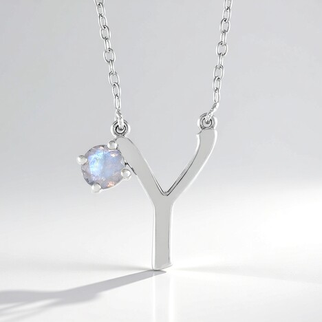 Collana in argento con Pietra di Luna Arcobaleno