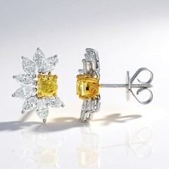 Orecchini in oro con Diamante Giallo SI2 (CIRARI)