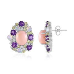 Zilveren oorbellen met roze opalen (de Melo Essence)