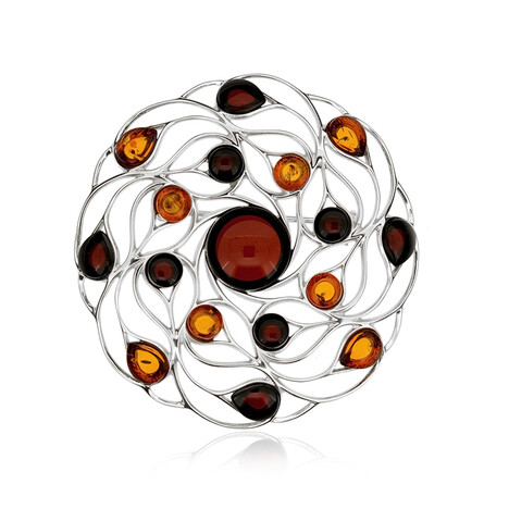 Bernstein-Silberanhänger/-brosche (dagen)