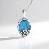 Collar en plata con Howlita azul