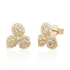 Gouden oorbellen met gele S12 diamanten