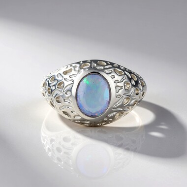 Anillo en plata con Ópalo de Welo