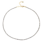 Silberfarbener Diamant-Silberhalskette