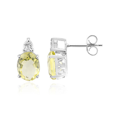 Boucles d'oreilles en argent et Citrine jaune citron