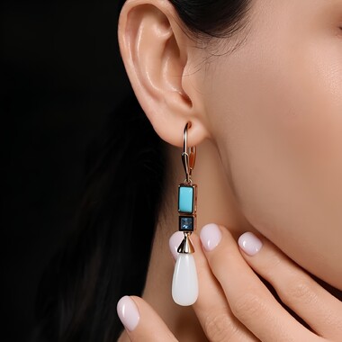 White Moonstone Silver Earrings (KM by Juwelo)