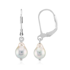 Boucles d'oreilles en argent et Perle Akoya bleu platine (TPC)